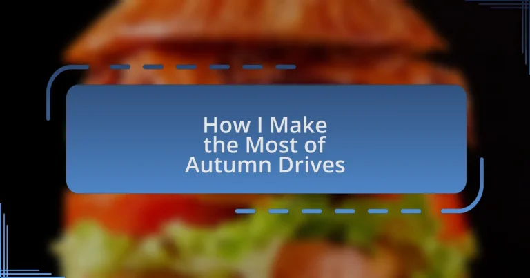 How I Make the Most of Autumn Drives
