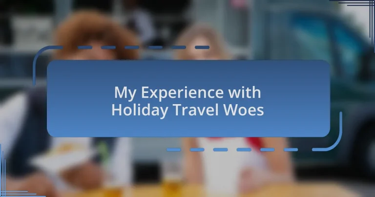 My Experience with Holiday Travel Woes