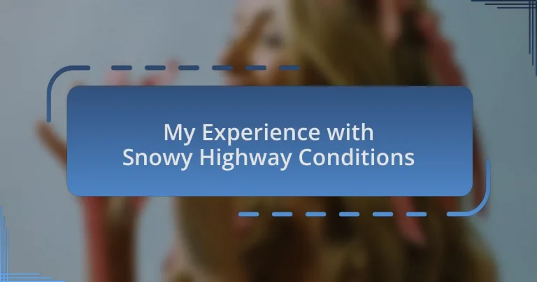 My Experience with Snowy Highway Conditions