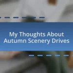 My Thoughts About Autumn Scenery Drives