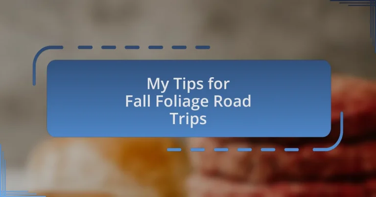 My Tips for Fall Foliage Road Trips