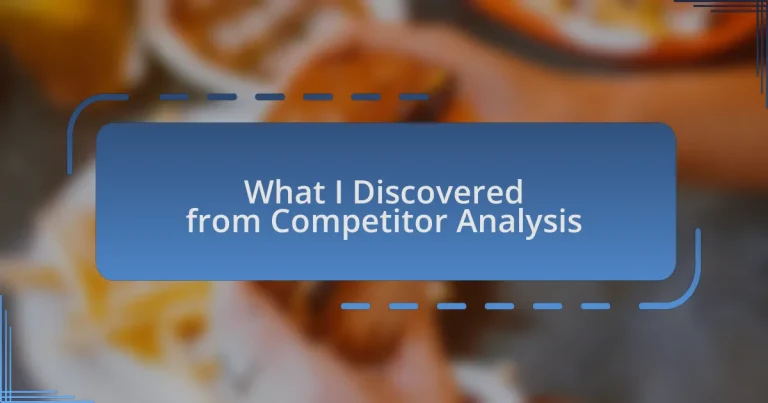 What I Discovered from Competitor Analysis